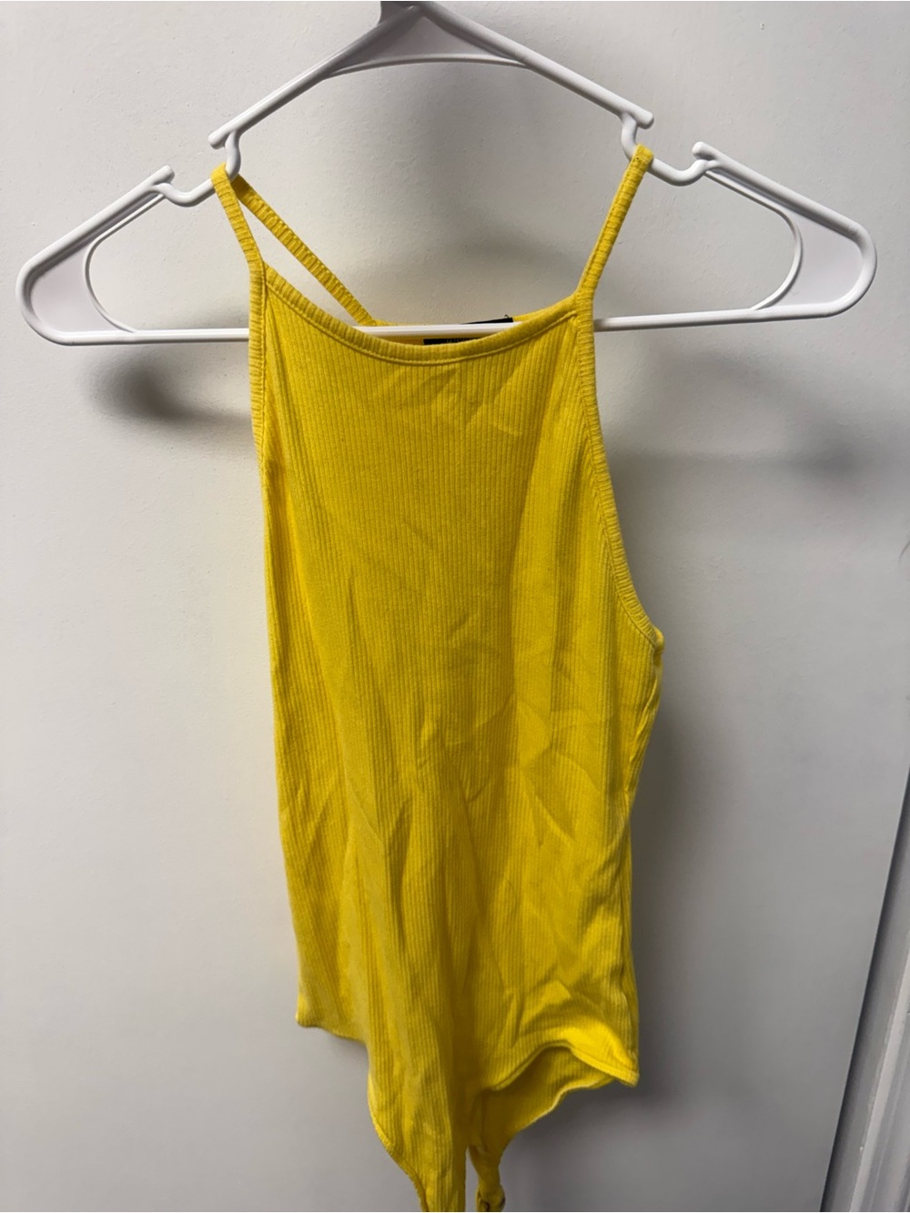 Ambiance Bright Yellow Ribbed Strappy Bodysuit